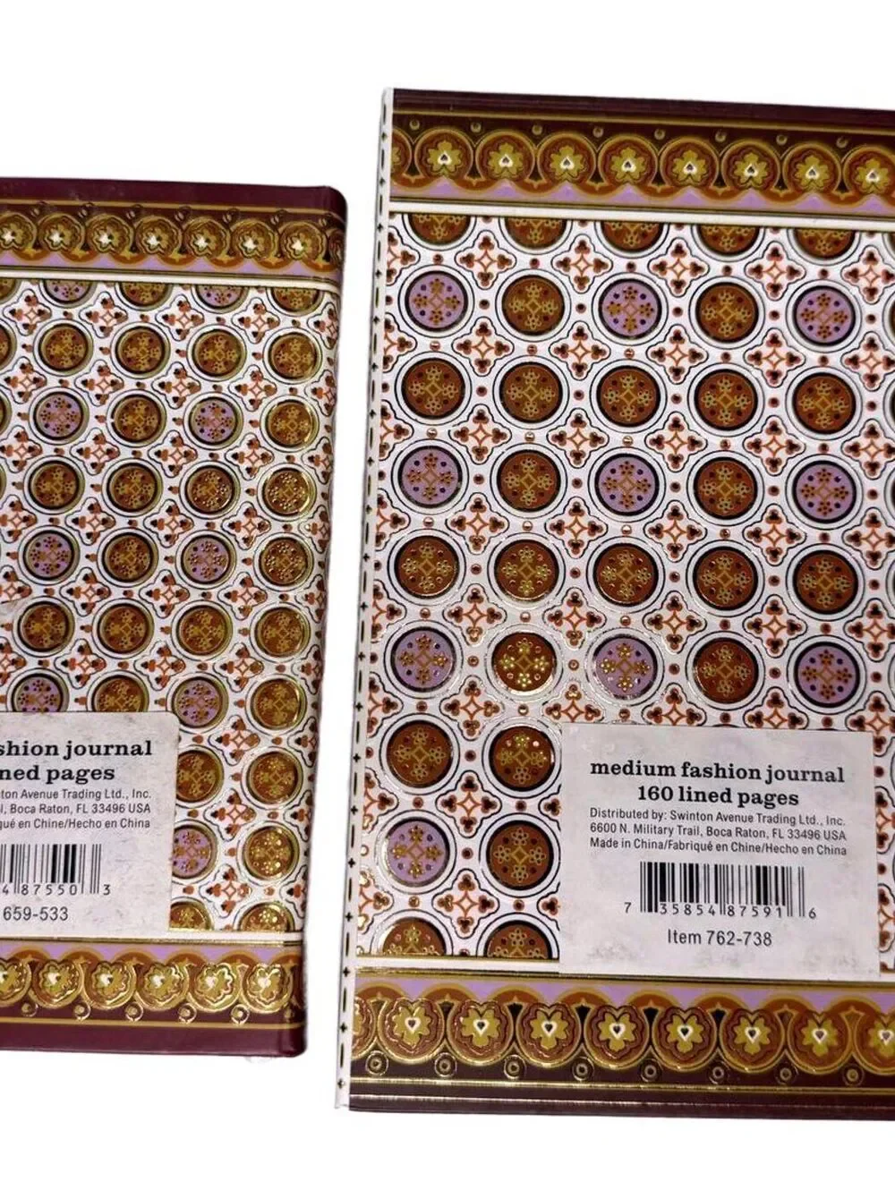 Fashion Journals Lined Notebooks Lot of 2 Small & Medium Decorative New A5 A6